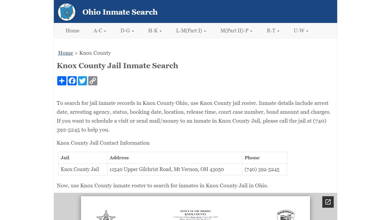 Knox County Jail Inmate Search